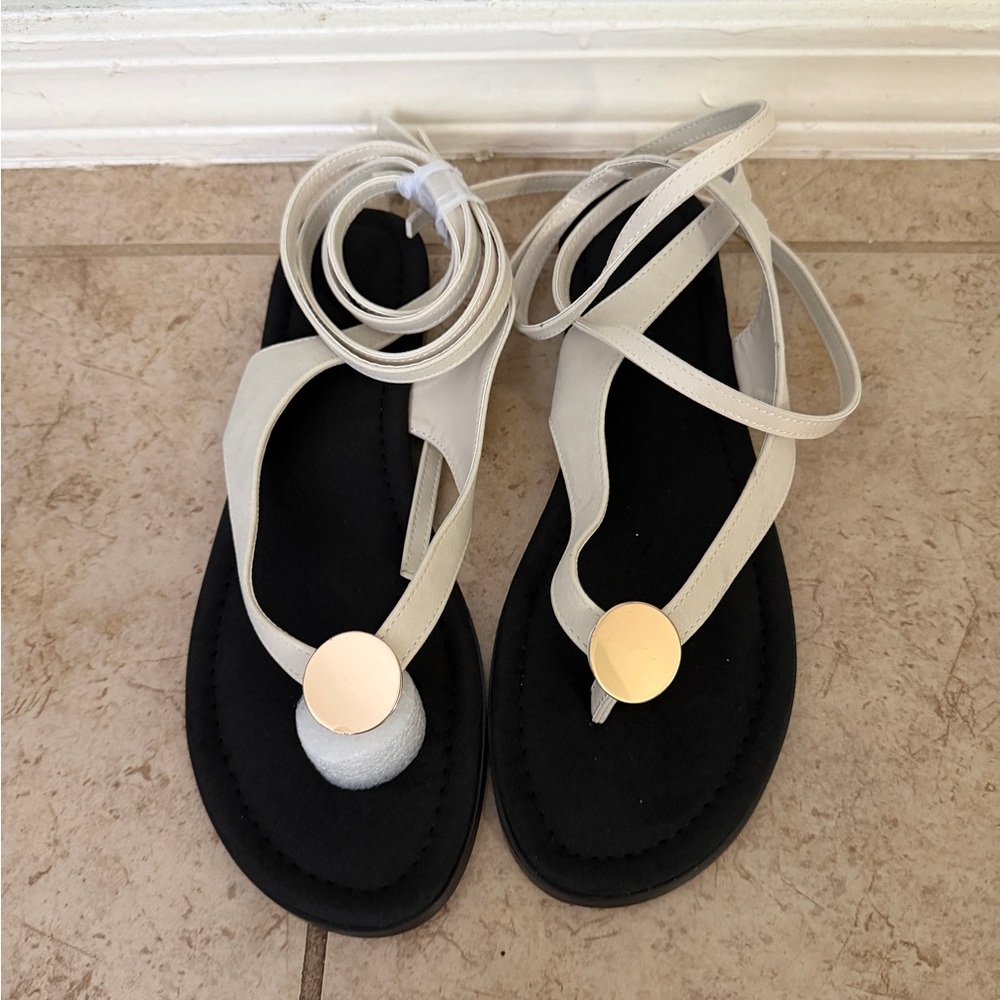 Elegant Women's Sandals with Gold Accents
